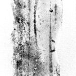 01-TRACES-encre sur tissu marouflée sur toile puis arrachée